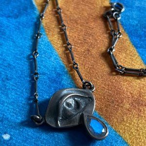 Bloodmilk Mourning Eye - Small Eye with Moonstone Necklace